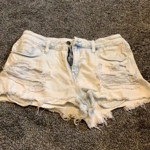 Light denim wash shorts